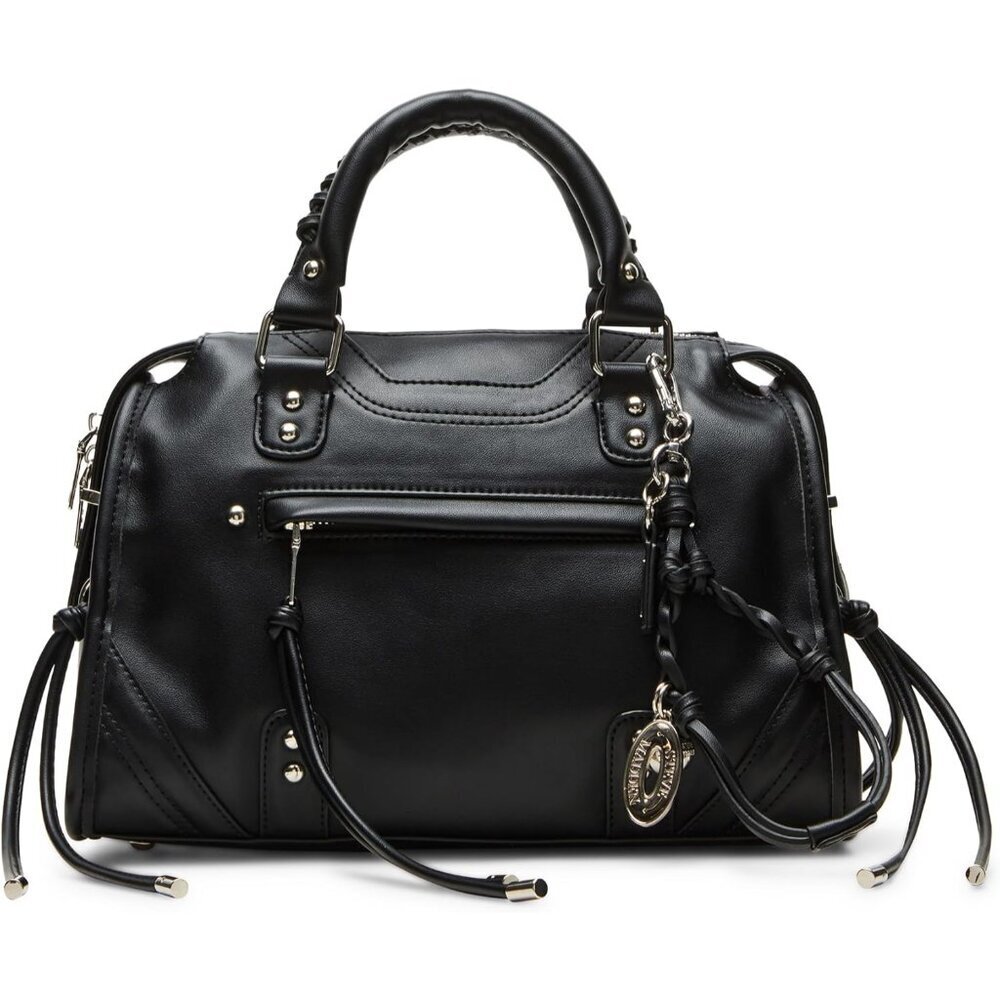 Women's Slim City Bag Black Satchel Zipper Crossbody Detachable Strap